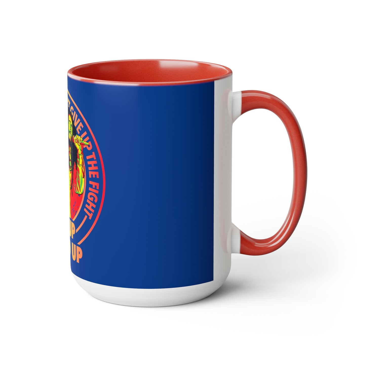 Get Up Stand Up Accented Coffee Mugs, 15oz