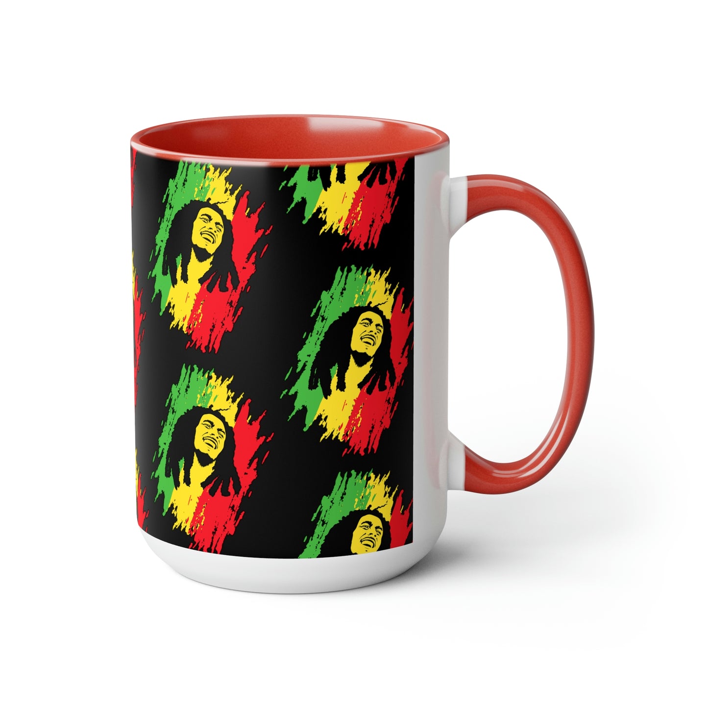 Bob Marley Rasta Man Accented Coffee Mugs, 15oz