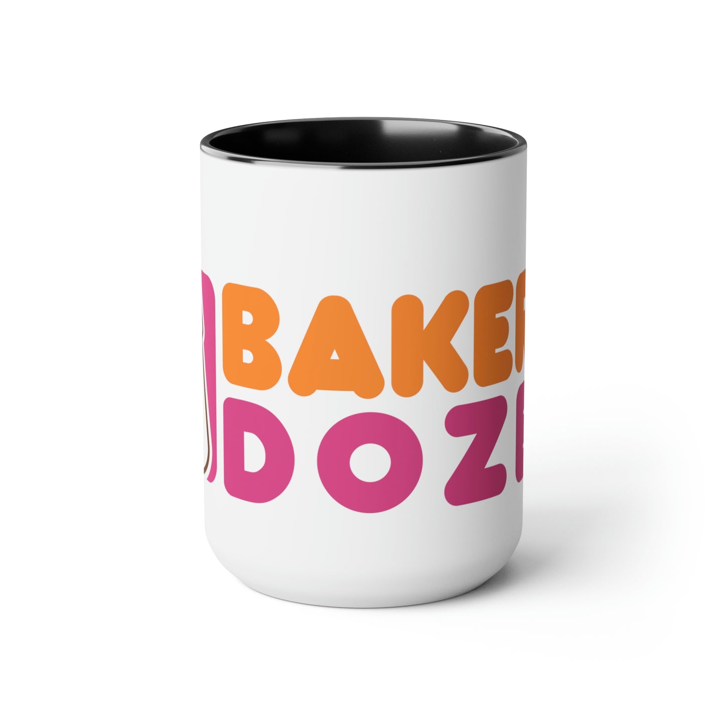 Baker's Dozen Accented Coffee Mugs, 15oz
