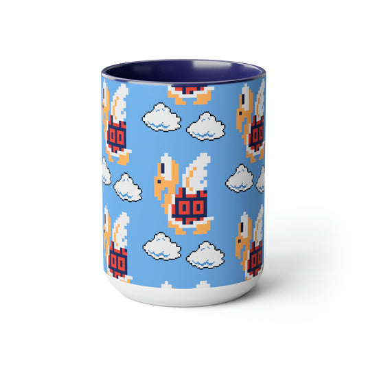 Turtle in the Clouds Accented Coffee Mugs, 15oz