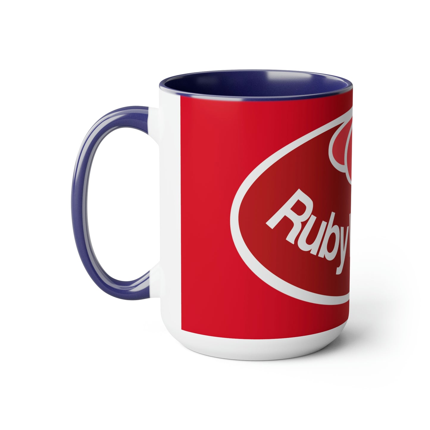 Ruby Waves Accented Coffee Mugs, 15oz